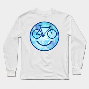 Funny Bicycle Bike Smiley Face Long Sleeve T-Shirt
